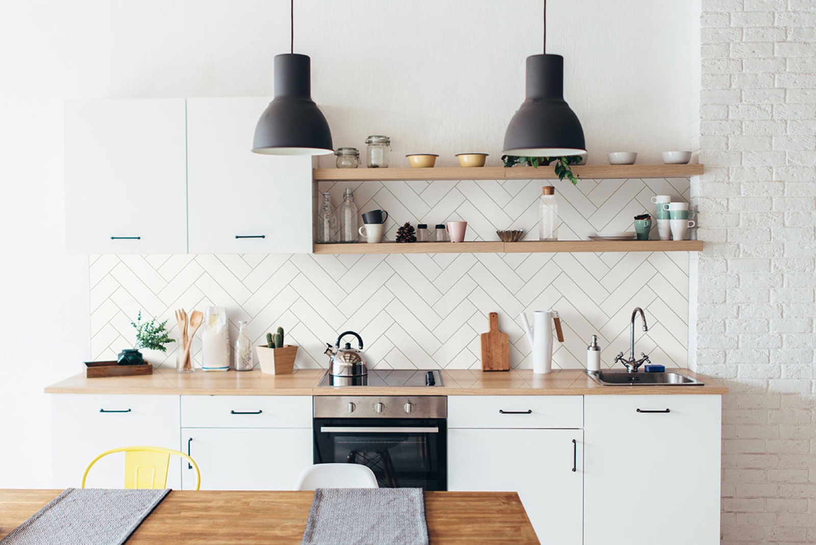 White subway tile sample