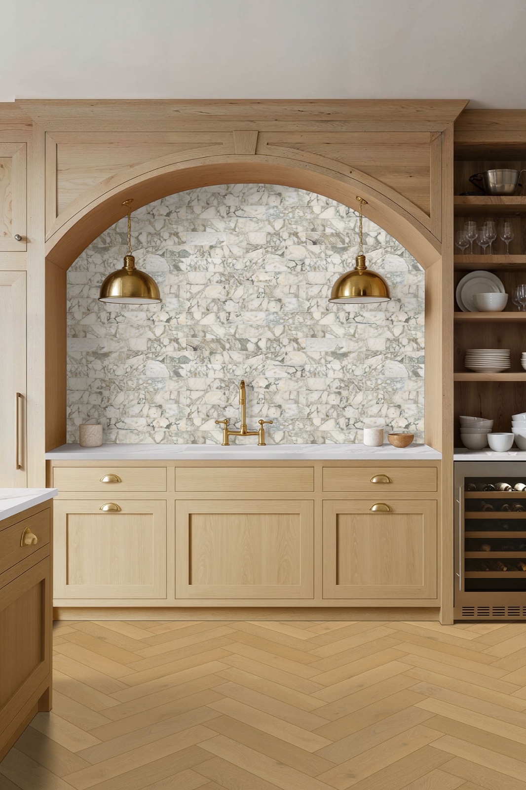 Decorative glass and stone mosaic tile