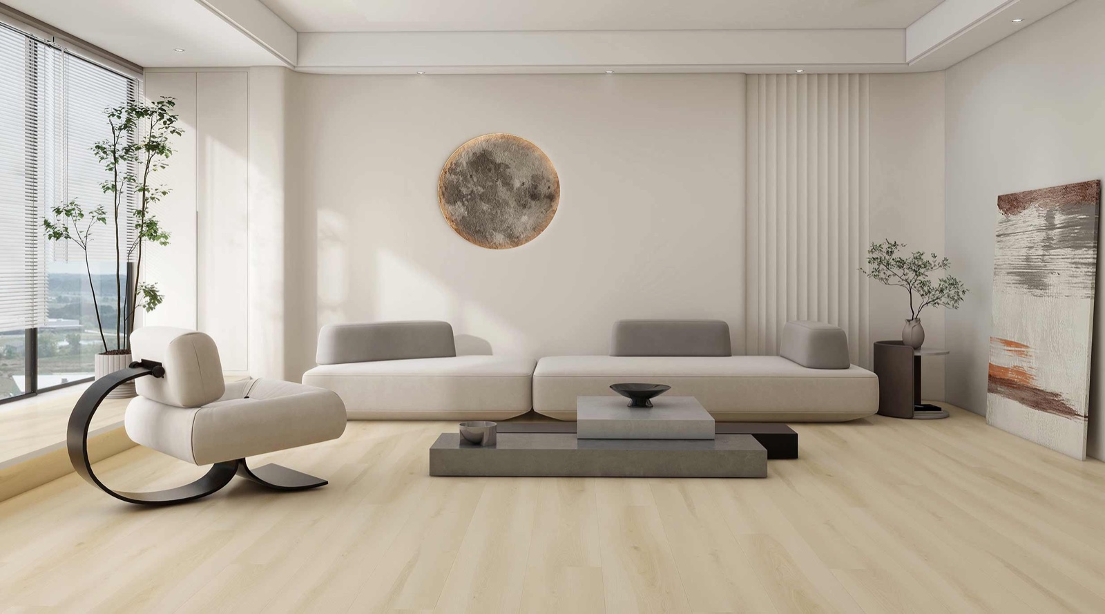 Pearl wood-look vinyl flooring sample